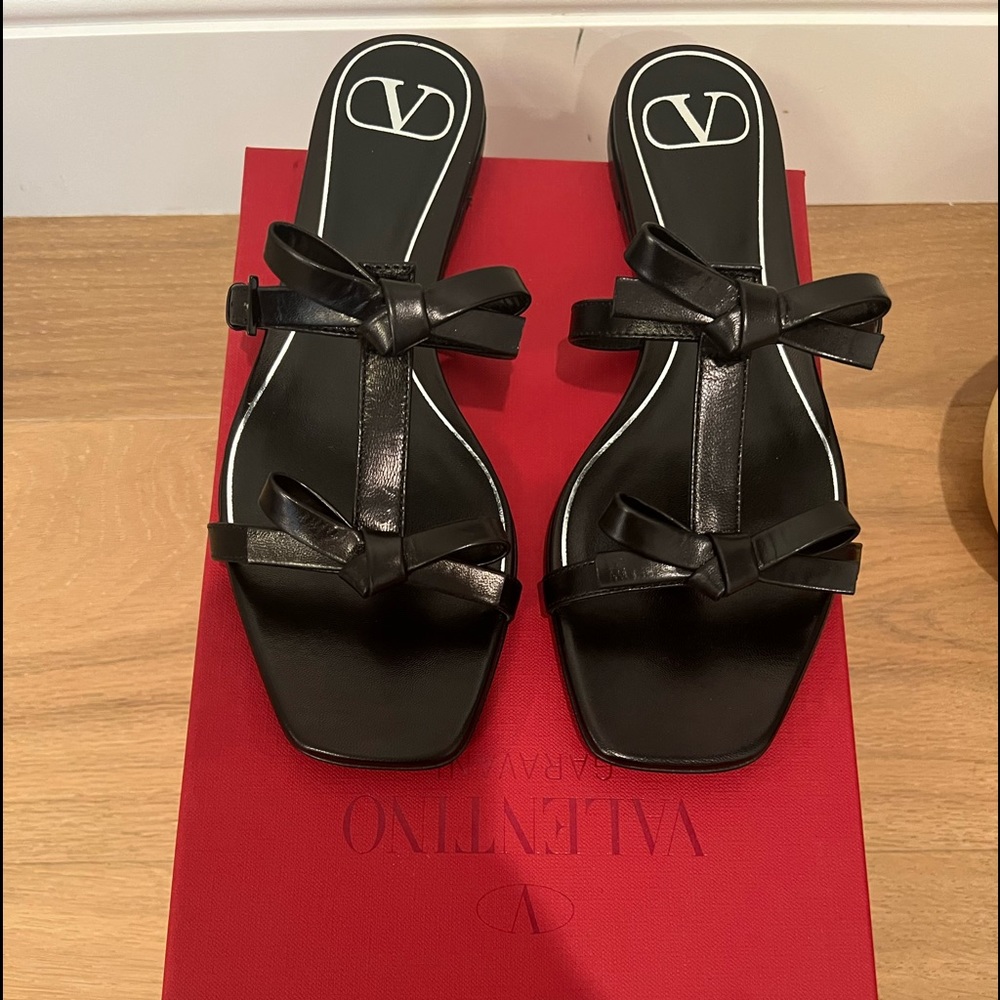 Valentino Garavani French Bow Slides Sandals